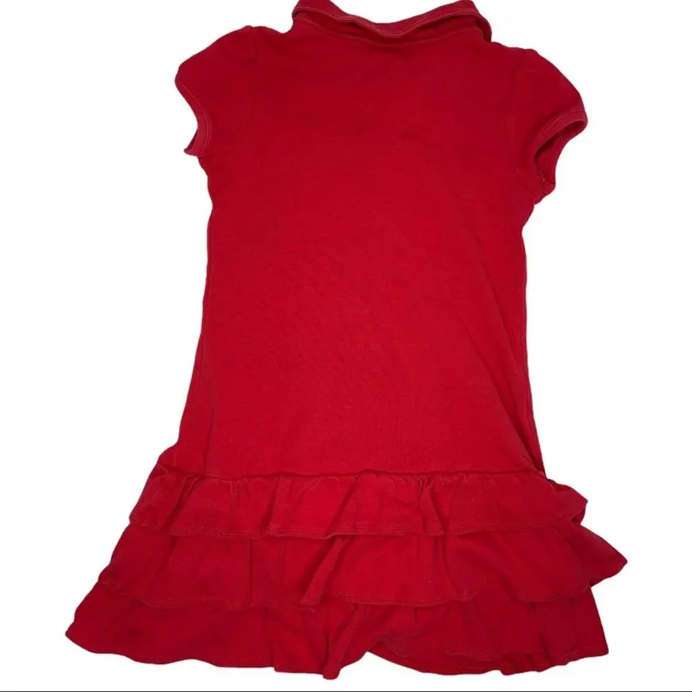Gymboree 6 red argyle ruffle dress
